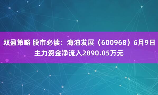 双盈策略 股市必读：海油发展（600968）6月9日主力资金净流入2890.05万元